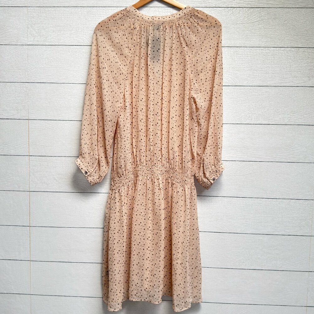 Club Monaco | Silk Star Print Sheer Dress – Romantic Minimalist | Size 12 - Picture 3 of 10